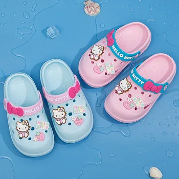 Sanrio ילדים נעלי בית. הילדה Kawaii קיץ ביץ ' האוס נעל מקורה החלקה אווה הלו קיטי נעליים חמוד תינוק סנדלי בנות